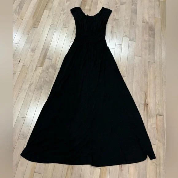 EUC Anthropologie Black Maxi Dress Bordeaux Etoile - Picture 6 of 8